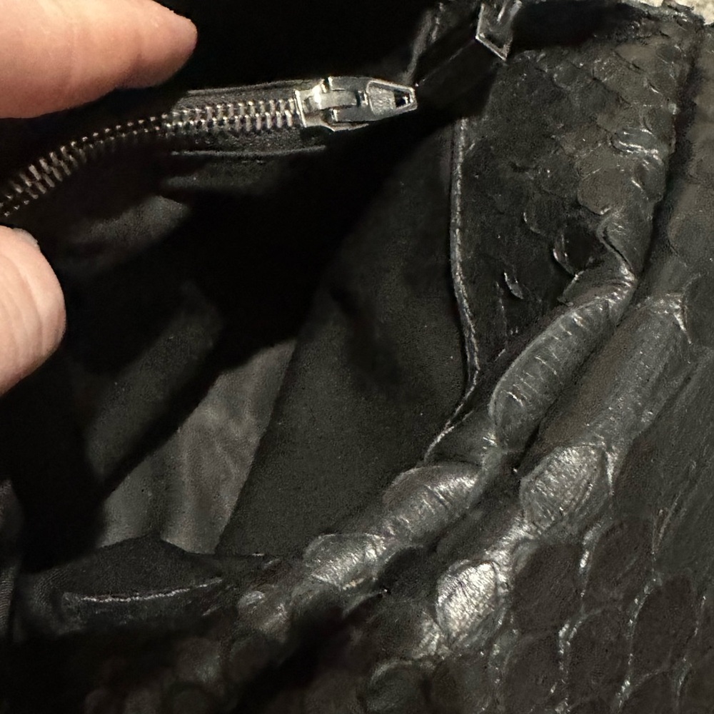 Alexander Wang Marion Python Embossed Black Silve… - image 9